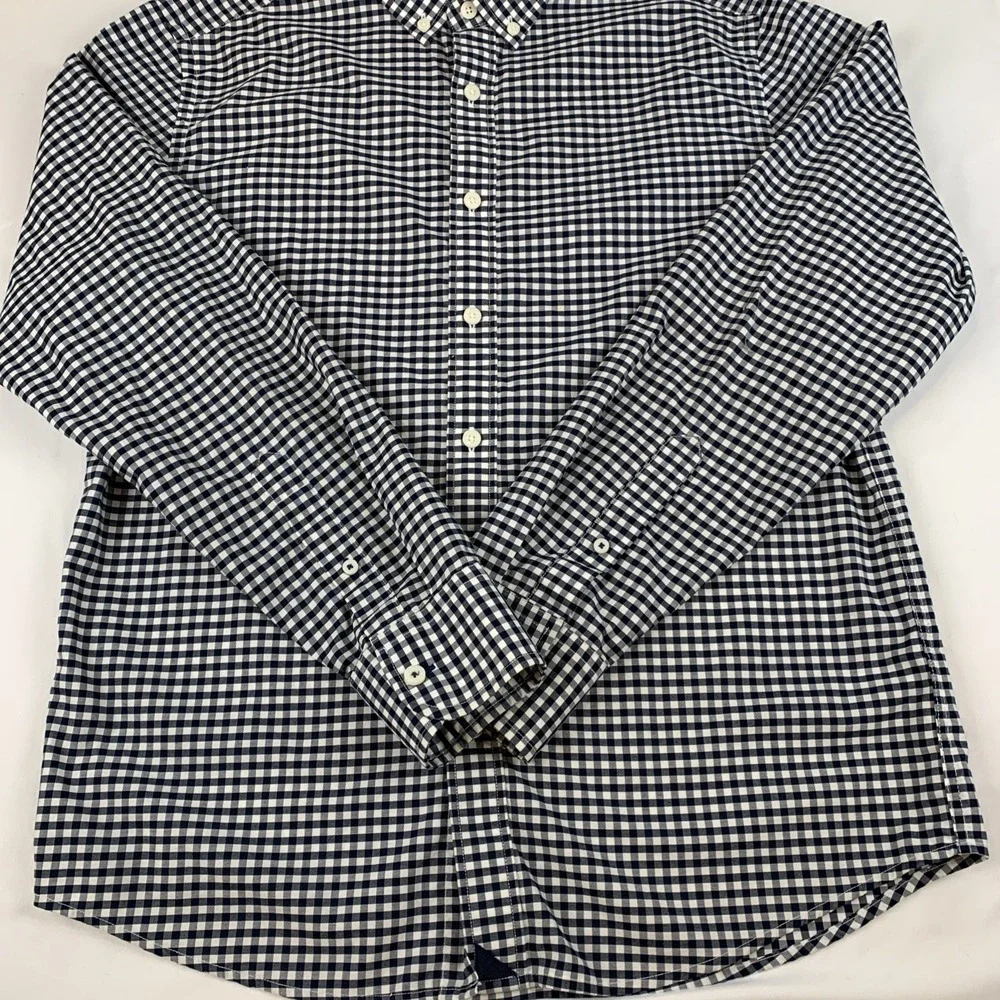 UNTICKit Shirt Men's Medium Slim Fit Blue And White‎ Checkered